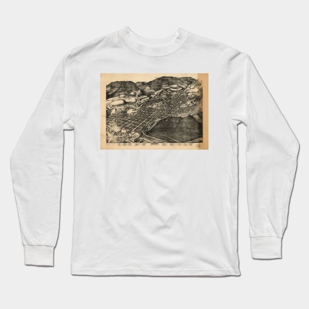 Vintage Pictorial Map of Aspen Colorado (1893) Long Sleeve T-Shirt by Bravuramedia